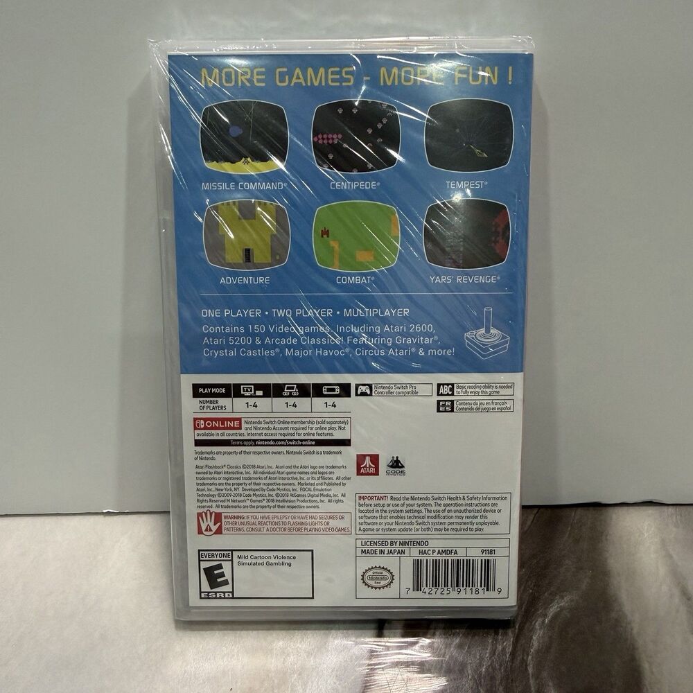 Atari Flashback Classics - Nintendo Switch- Brand New Factory Sealed - Picture 2 of 2